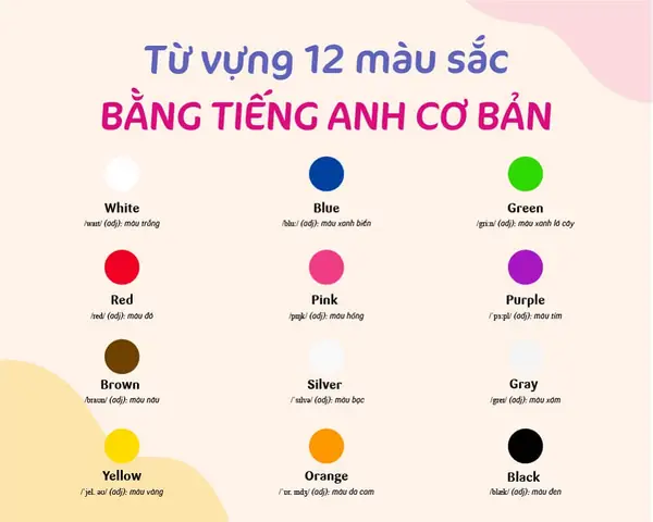 Bảng Màu Tiếng Anh Cho Bé: Học Tên 12 Màu Sắc Cơ Bản & Cách Dạy Hiệu Quả Bảng Màu Tiếng Anh Cho Bé: Học Tên 12 Màu Sắc Cơ Bản & Cách Dạy Hiệu Quả