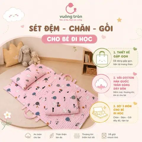 Bộ Chăn Gối Cho Bé Tiểu Học: Chọn Lựa Tiện Lợi, An Toàn & Thoải Mái