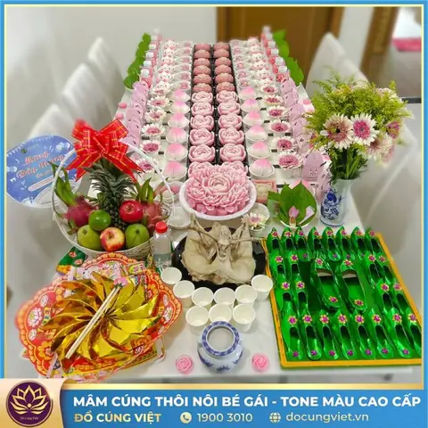 Cách Bày Mâm Cúng Thôi Nôi Cho Bé Gái Chuẩn Phong Tục, Đẹp Mắt