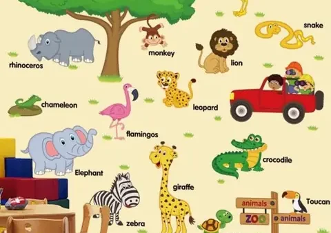 Decal Dán Tường Hình Thú Cho Bé: Mẫu Ngộ Nghĩnh, Trang Trí Phòng Yêu Thương