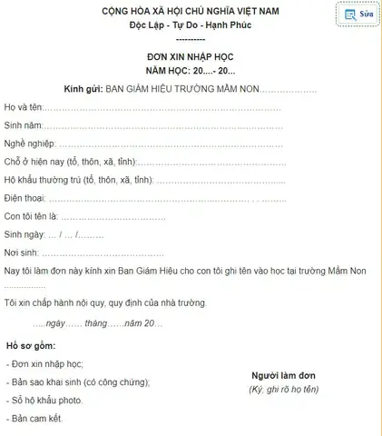 Hồ Sơ Nhập Học Mẫu Giáo: Thủ Tục, Giấy Tờ Cần Chuẩn Bị Chi Tiết Cho Bé Hồ Sơ Nhập Học Mẫu Giáo: Thủ Tục, Giấy Tờ Cần Chuẩn Bị Chi Tiết Cho Bé