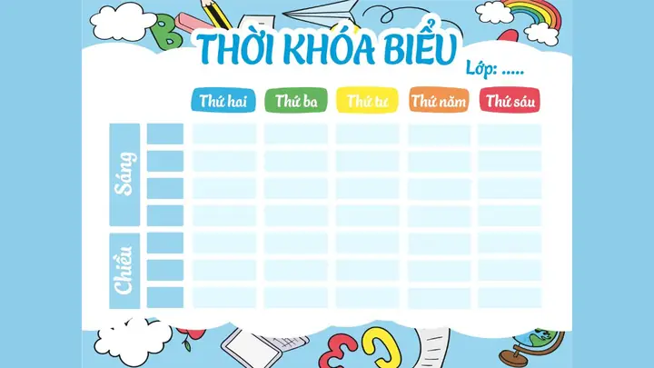 Hướng Dẫn Làm Thời Khóa Biểu Đẹp, Sáng Tạo Cho Bé Miễn Phí Hướng Dẫn Làm Thời Khóa Biểu Đẹp, Sáng Tạo Cho Bé Miễn Phí