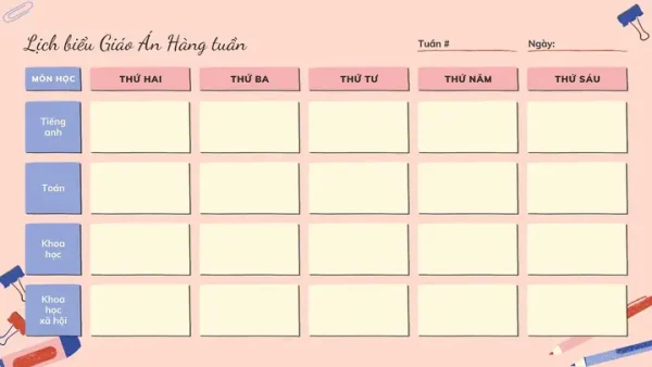 Hướng Dẫn Làm Thời Khóa Biểu Đẹp, Sáng Tạo Cho Bé Miễn Phí