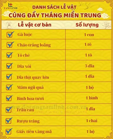 Mâm Cúng Đầy Tháng Bé Gái Miền Trung: Chuẩn Bị Đầy Đủ Theo Phong Tục