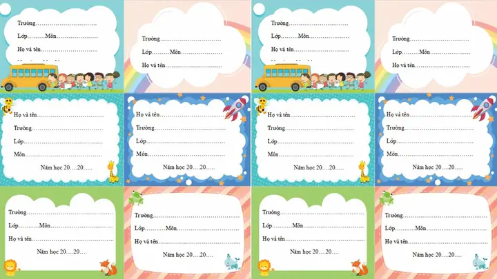 Mẫu Nhãn Vở Đẹp Cho Bé: Hướng Dẫn Chọn, Thiết Kế & In Ấn Đơn Giản